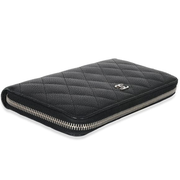 Chanel Black Quilted Caviar Classic Long Zipped Wallet - Picture 6 of 7